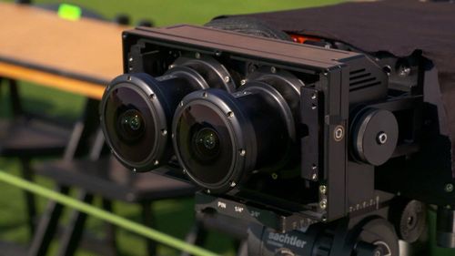 Specially built double lens cameras capture all the action.