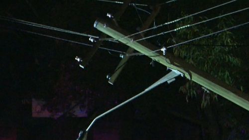 The high-speed crash brought down power lines on Liverpool Road in Strathfield. (9NEWS)