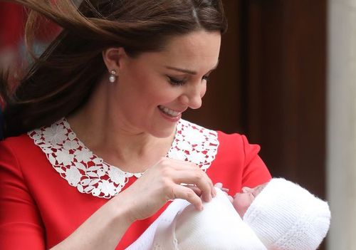 The Duchess of Cambridge with her new son. (PA/AAP)