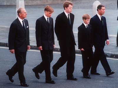 Prince Philip at Diana's funeral