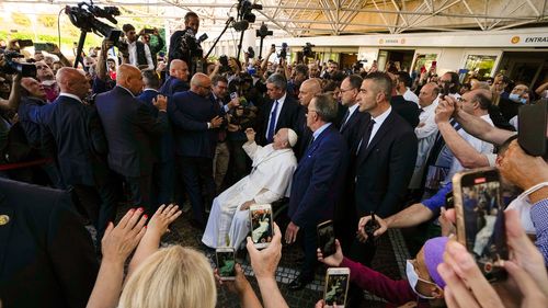 Pope Francis leaves the Agostino Gemelli University Polyclinic in Rome