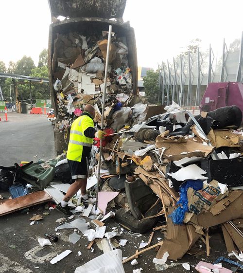 The truck was on its way to the tip at Werribee. 