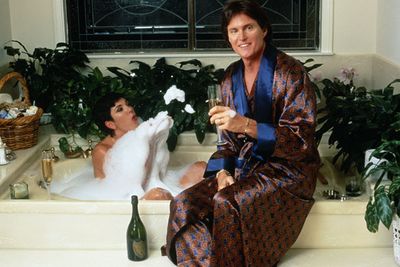 Bubbly time in the bath! Bruce looks like a cardboard cutout here.<br/><br/>(Image: Getty)