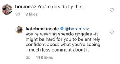 Kate Beckinsale, hits back, body shamer, comment, Instagram