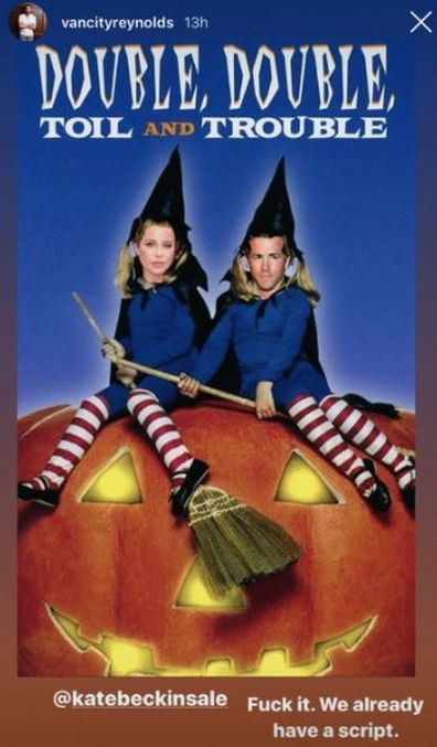 Ryan Reynolds, Kate Beckinsale, Olsen twins, movie poster, witches, Halloween, photoshop