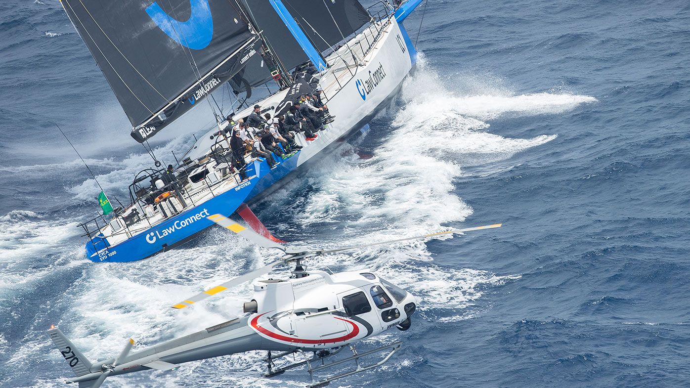 Law Connect sails during the 2021 Sydney to Hobart race start on Sydney Harbour on December 26, 2021 in Sydney, Australia