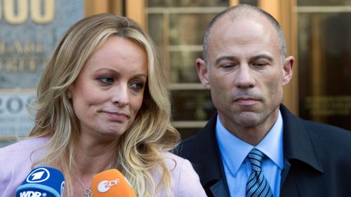 Stormy Daniels and her lawyer Michael Avenatti.