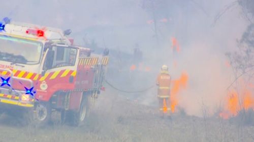 A fire yesterday threatened areas around Drake, Red Rock Road and Rover Park.