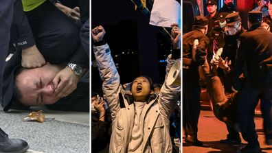 Images de manifestations en Chine
