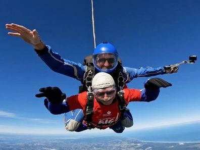 Aucklander Ian Robinson went skydiving for his 90th birthday