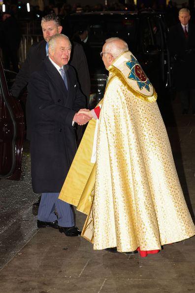 King Charles III attends the 'Together at Christmas' Carol Service at Westminster Abbey on December 15, 2022 in London, England 