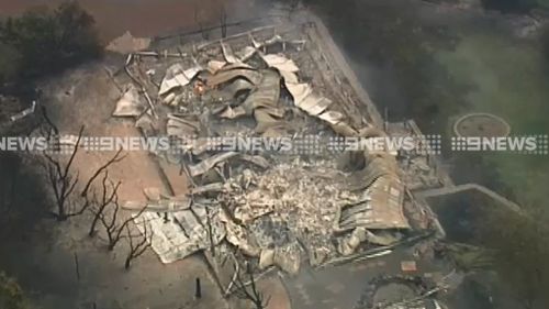 A Cobaw home has been destroyed by the blaze. (9NEWS)