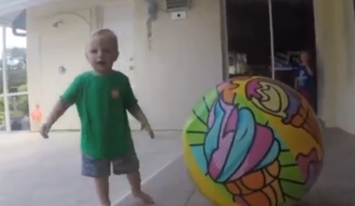 Dad saves son from drowning in pool