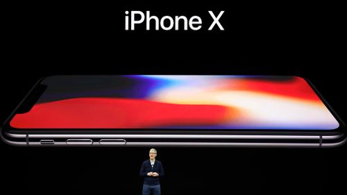 Apple CEO Tim Cook, announces the new iPhone X. (AAP)