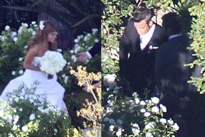 Robbie Williams married actress love Ayda Field at their Beverly Hills home.<br/>