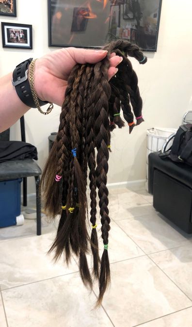 Kelly donated enough hair for two wigs.