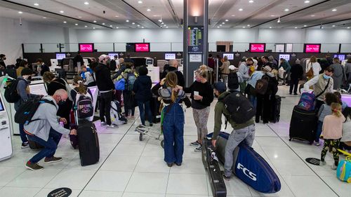 Passengers at Melbourne Airport Terminal 3