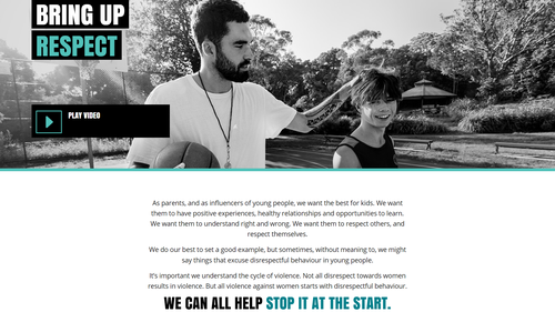 The Australian government's Stop It At The Start campaign.