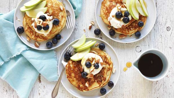 Gluten-free apple and almond pancakes 