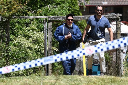 Police are excavating under Peisley's Katoomba home today.