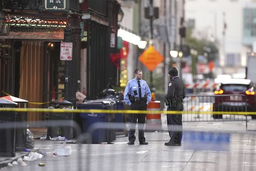 Emergency services attend the scene on Bourbon Street 