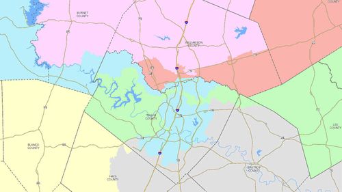 The Austin metropolitan area would be split seven ways under the proposed map.