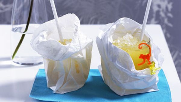 Paper Bag Mango and Pineapple Swizzle