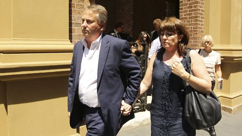 Ralph Kelly with Kathy Kelly, the parents of Thomas Kelly, leave the NSW Supreme court in 2013.