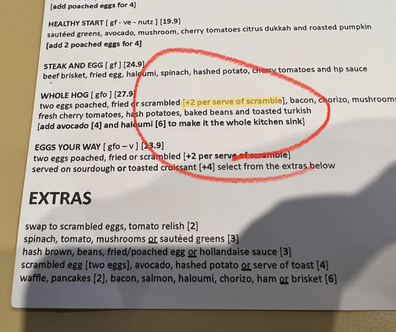 scrambled eggs surcharge Reddit