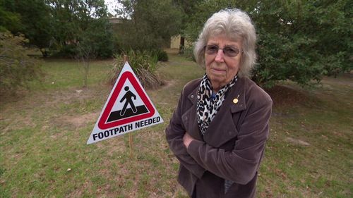 Rita Kenney, 89, from Frankston, has been waiting for a footpath for more than 40 years.
