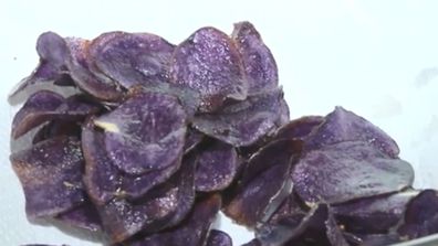 Michigan State University researchers have created a purple potato and turned it into what they're calling 'blueberry chips' 2