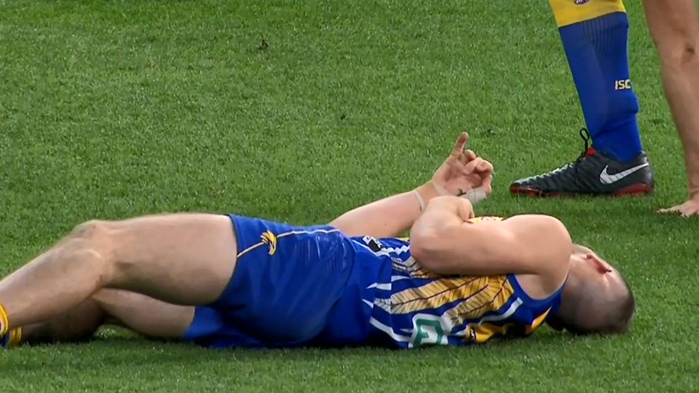 West Coast Eagles youngster Daniel Venables stretchered off after being knocked out