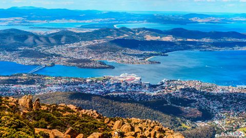 A view across Hobart in Tasmania.