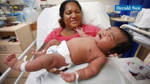 Maoama Ala entered the world weighing 6.3 kilograms. (Courtesy Herald Sun)