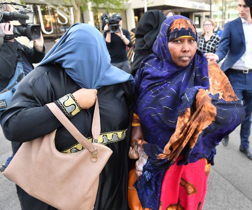 Supporters of Zainab Abdirahman-Khalif outside court.