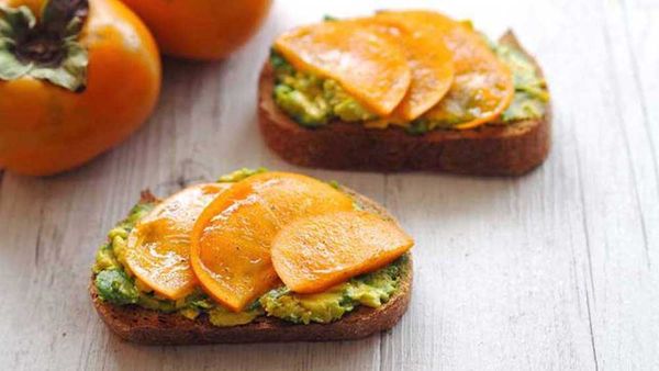 Persimmon topped toast