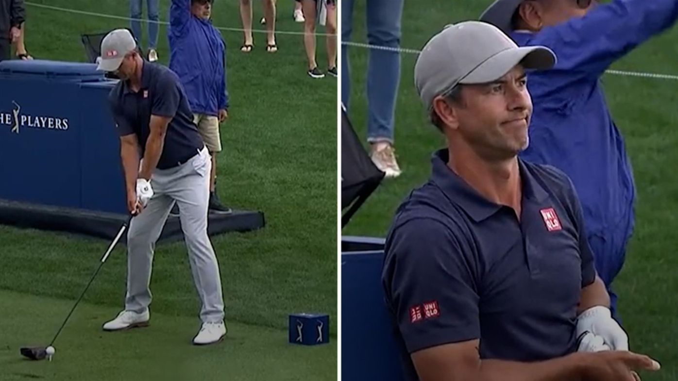 A disastrous quadruple bogey ruined Adam Scott&#x27;s first round at the Players Championship.