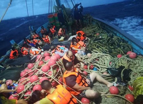 At the time of the capsize, the tourist boat was carrying 105 people, including 93 tourists, 11 crew members and a tour guide. Picture: AAP.