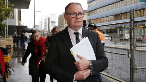 Crown Prosecutor Gareth Harrison at Newcastle Local Court for the sentencing of Philip Wilson. Picture: AAP