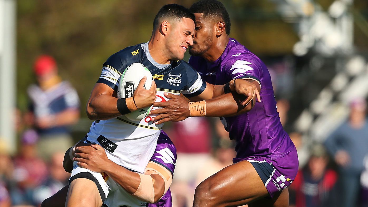 Valentine Holmes showcases dangerous potential in Cowboys' NRL trial defeat to Melbourne Storm