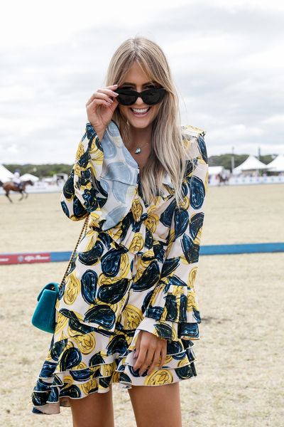 Model Steph Claire Smith wearing C/MEO&nbsp;Collective at the 2018 Portsea Polo&nbsp;