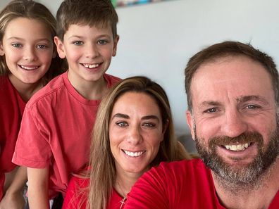 Michelle Taylor with husband Aaron and their two children.