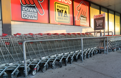 Coles shopping trolleys