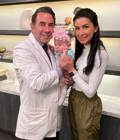 Dr Paul Nassif with wife Brittany Pattakos and daughter Paulina.