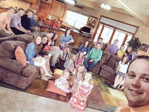 The Duggar family, with eldest Josh at the front right. (Instagram)