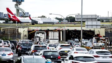 A Qantas plane at Sydney Airport.