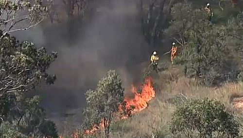 Firefighters are tackling a blaze near Ruse and Campbelltown this afternoon.