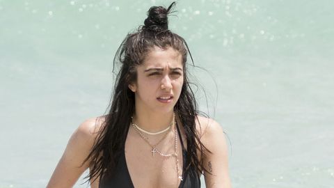 Lourdes Leon hits the beach in Miami. 