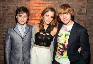 Daniel Radcliffe, Emma Watson and Rupert Grint the "Harry Potter and the Half Blood Prince" premiere after party at American Museum of Natural History on July 9, 2009 in New York City.