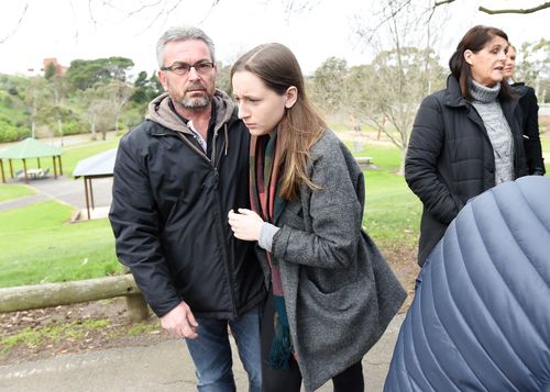 Borce and his daughter Sarah Ristevski plead for information to help find Karen. Picture: AAP